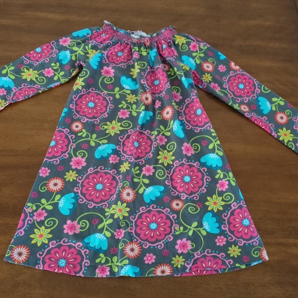 Hanna Andersson Girls pink100%  cotton Long Sleeve Dress size 120/US size 7